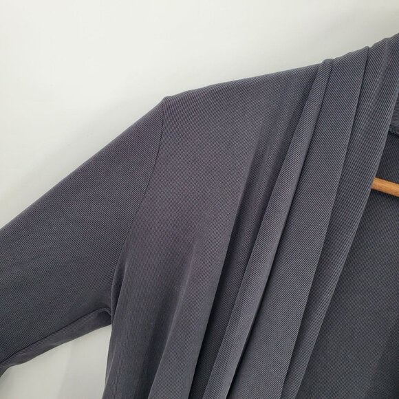 Womens Kimono Cardigan Sweater Sz Small Charcoal Gray Tie Waist‎ Long Sleeve - Picture 8 of 11